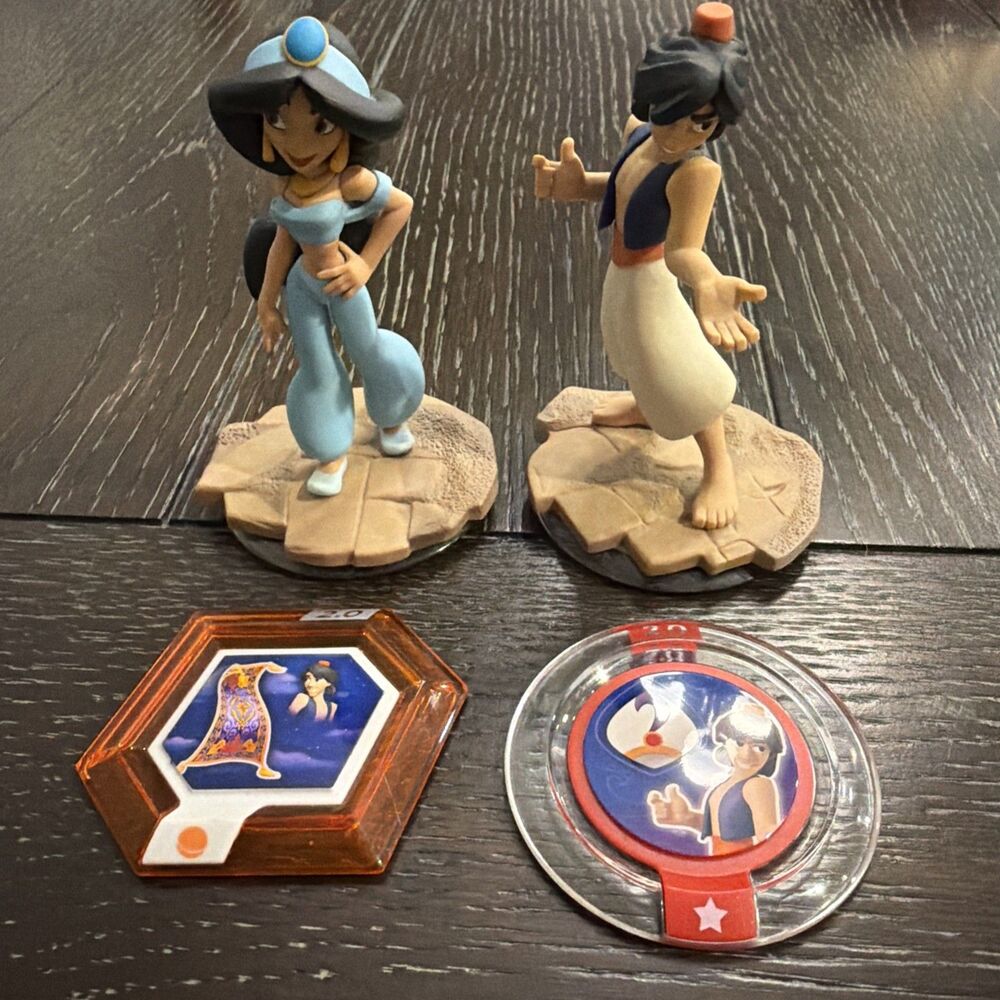 DISNEY INFINITY 2.0 Aladdin Princess Jasmine +RARE Power Discs Lot Of 4